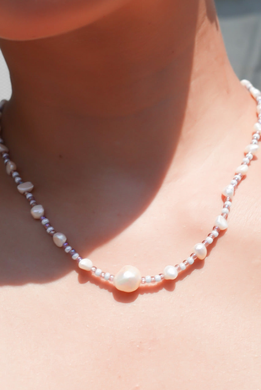 Freshwater Pearl & Glass Bead Necklace