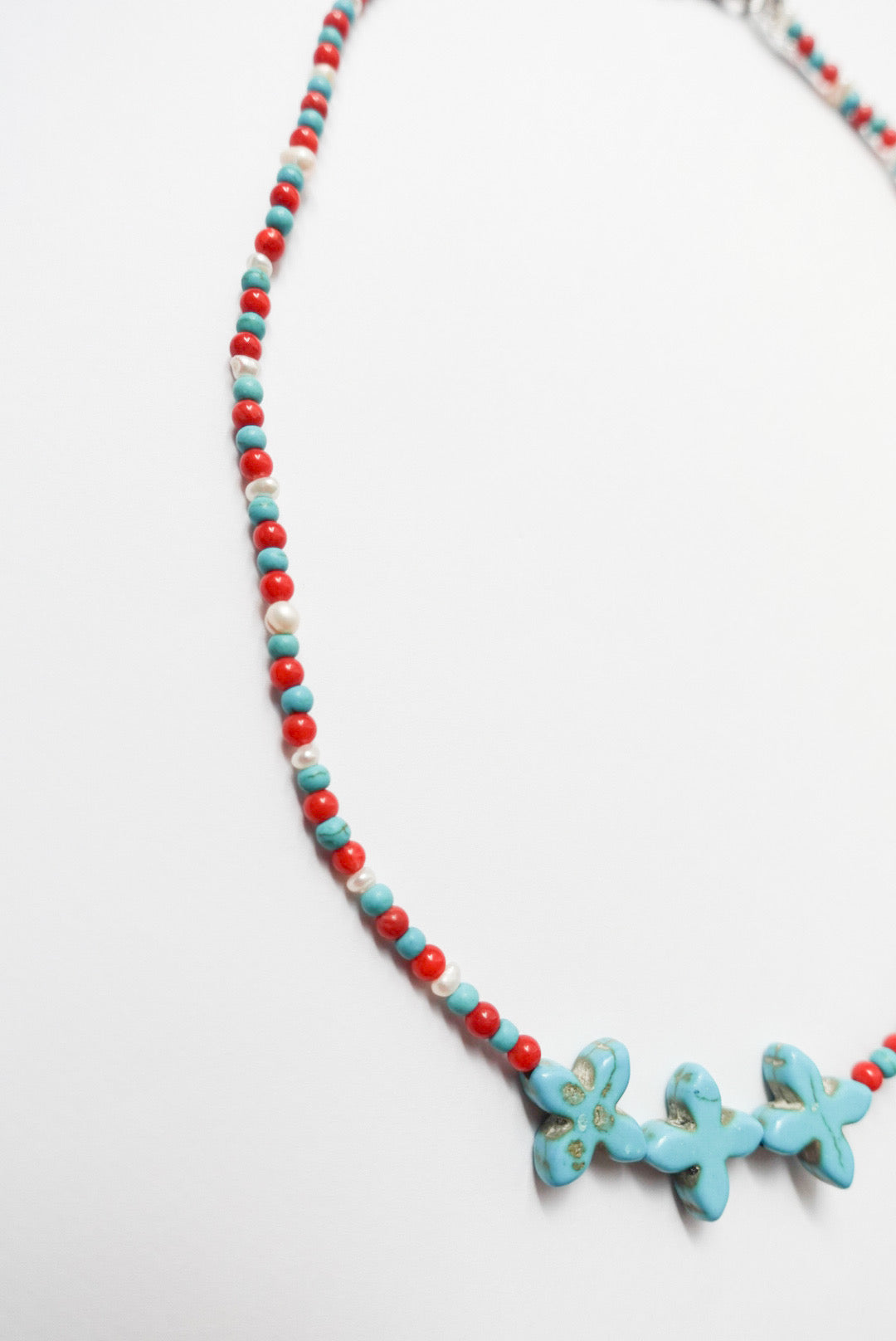 Turquoise Flower Beads × Pop Color Necklace