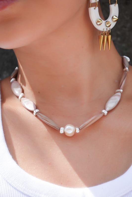 【30%OFF】Shiny Pearl Necklace(Pink)