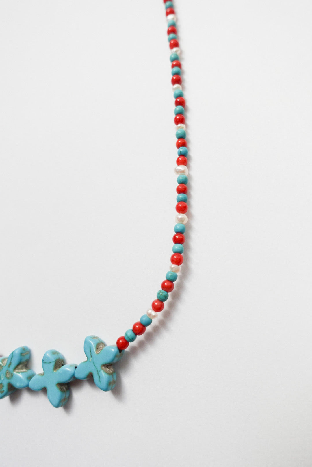 Turquoise Flower Beads × Pop Color Necklace