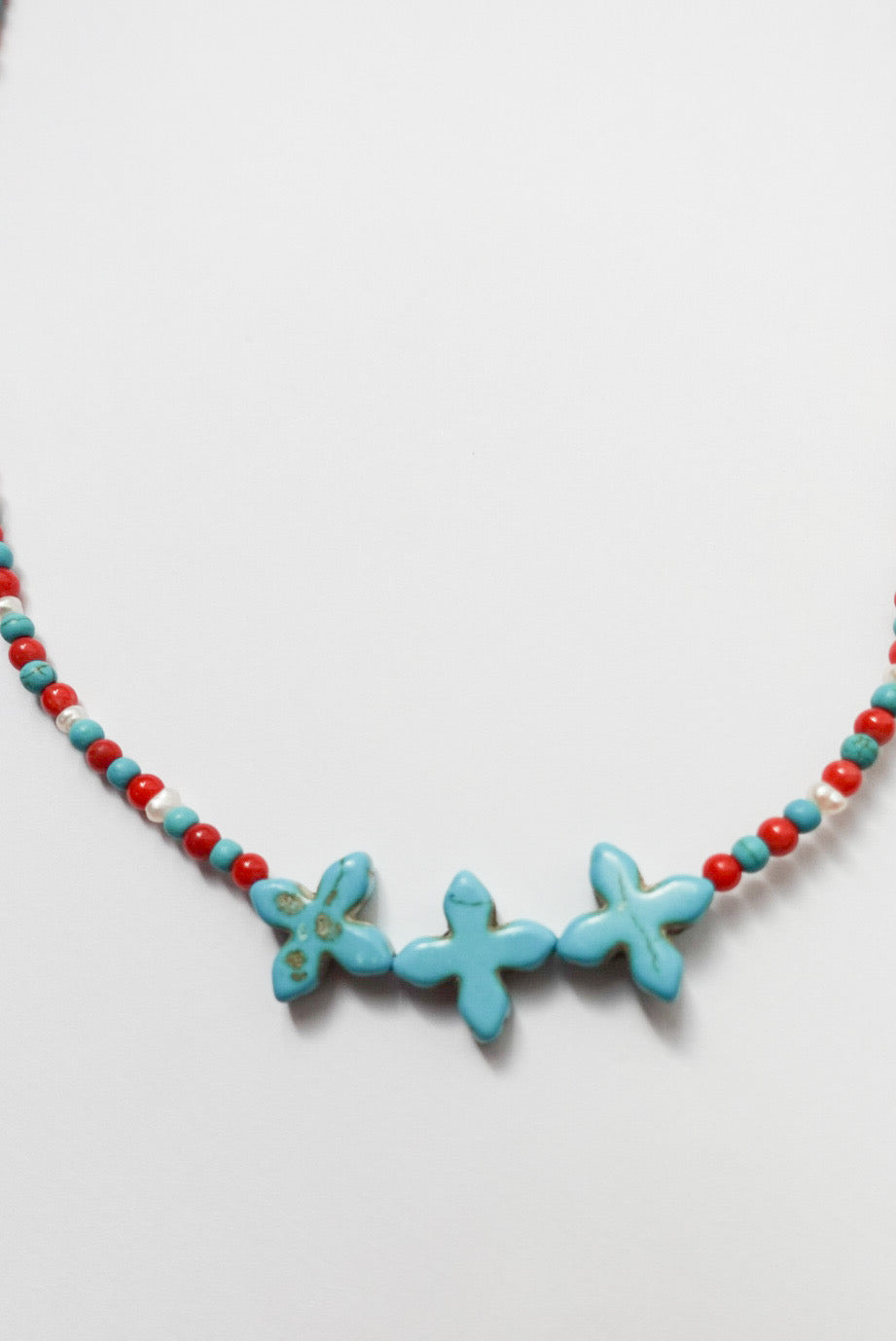 Turquoise Flower Beads × Pop Color Necklace