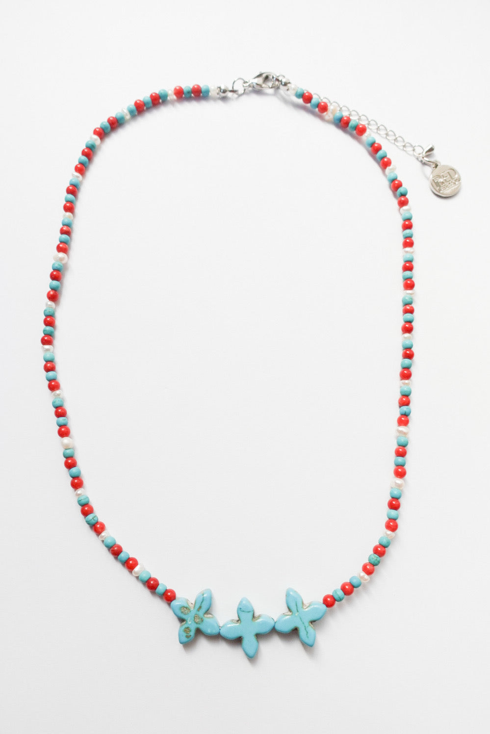 Turquoise Flower Beads × Pop Color Necklace