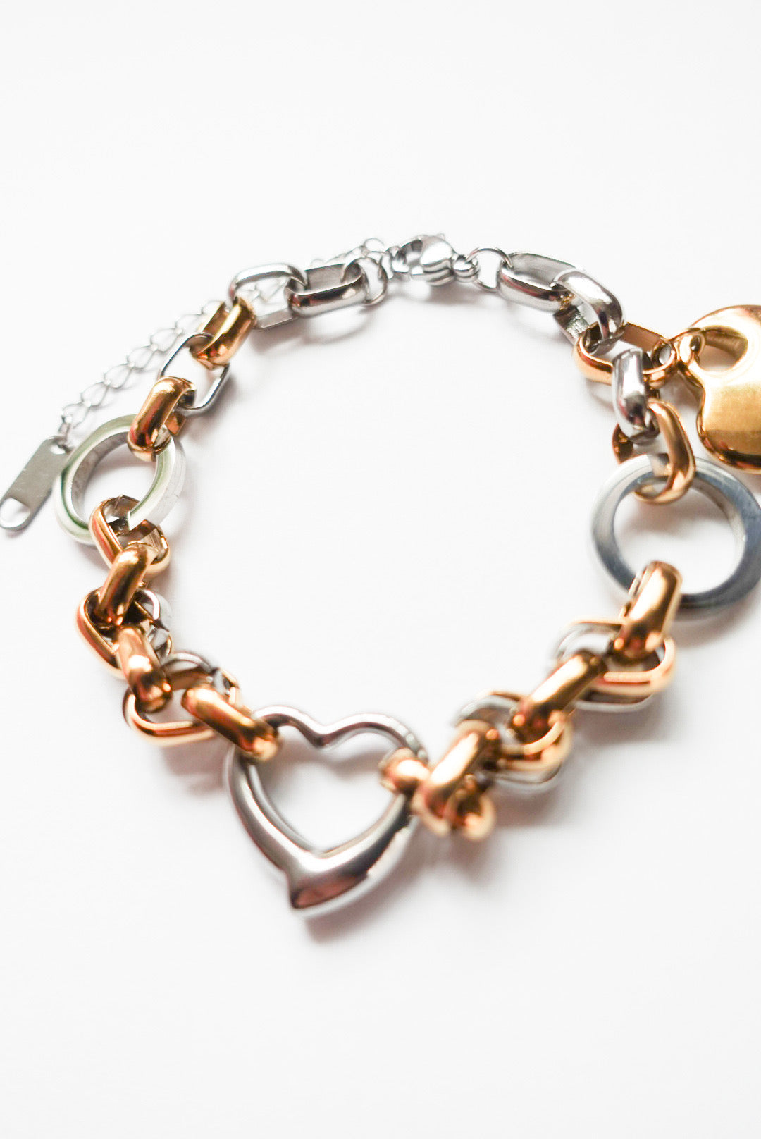 Mixed Chain Heart Bracelet