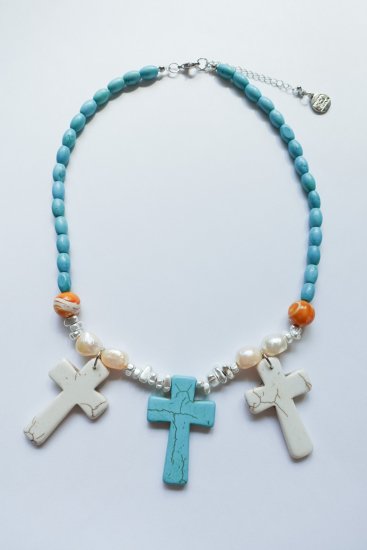 【★30%OFF★】Big Cross Turquoise Necklace