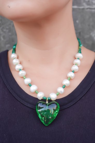 【★30%OFF★】Green Heart Necklace No.1