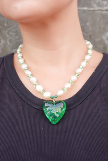 【★30%OFF★】Green Heart Necklace No.2