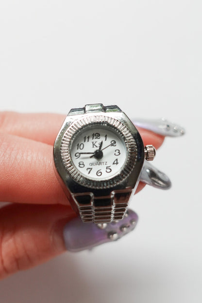 Silver×White Ring Watch