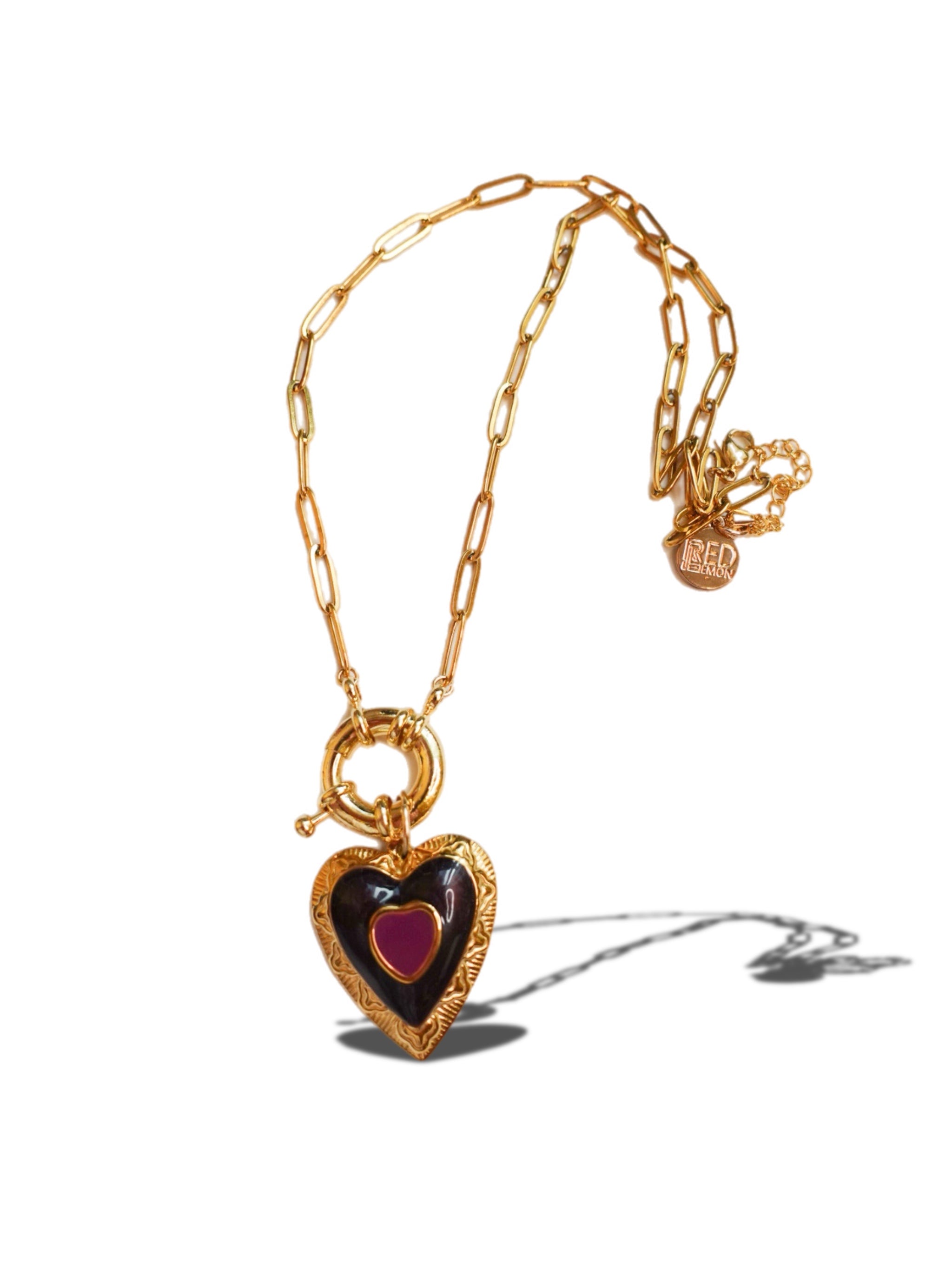 Bold Heart Lock Necklace