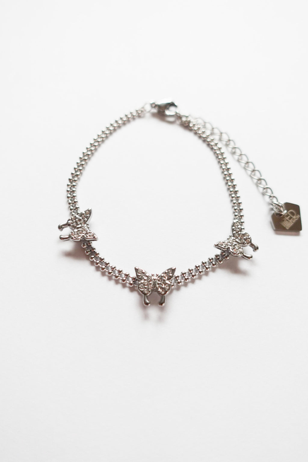 Tiny Butterfly Bracelet / Silver