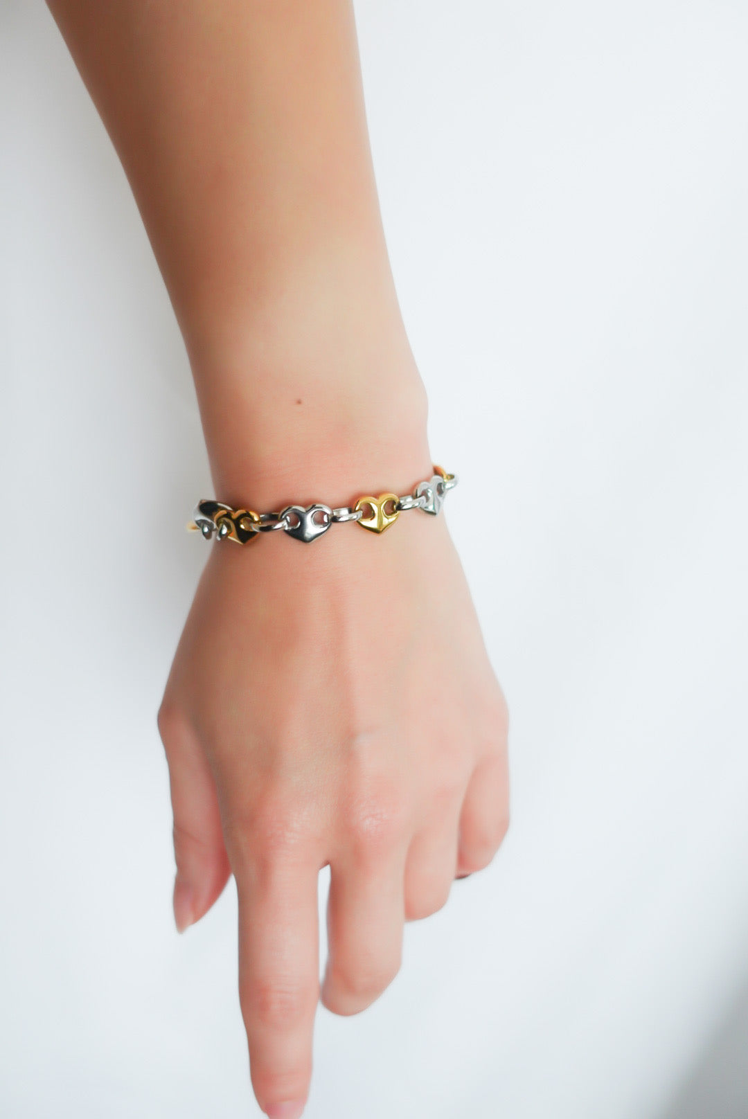 Dual Heart Chain Bracelet