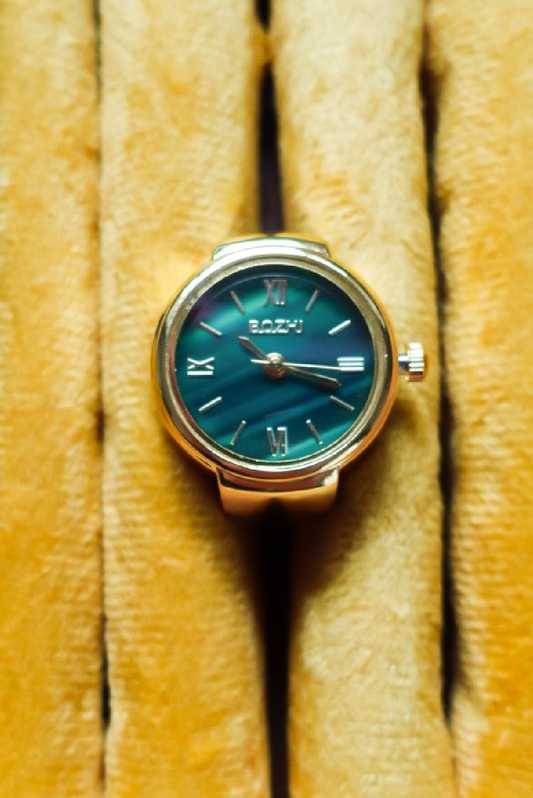 【再入荷】Gold×Green Ring Watch