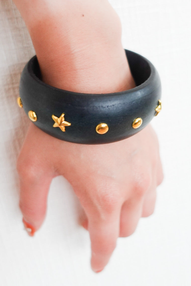 Star Stud Black Bangle