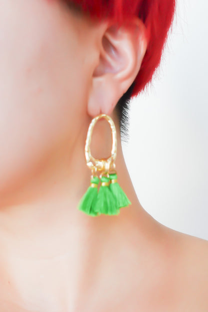 Lucky Green Tassel Hoop