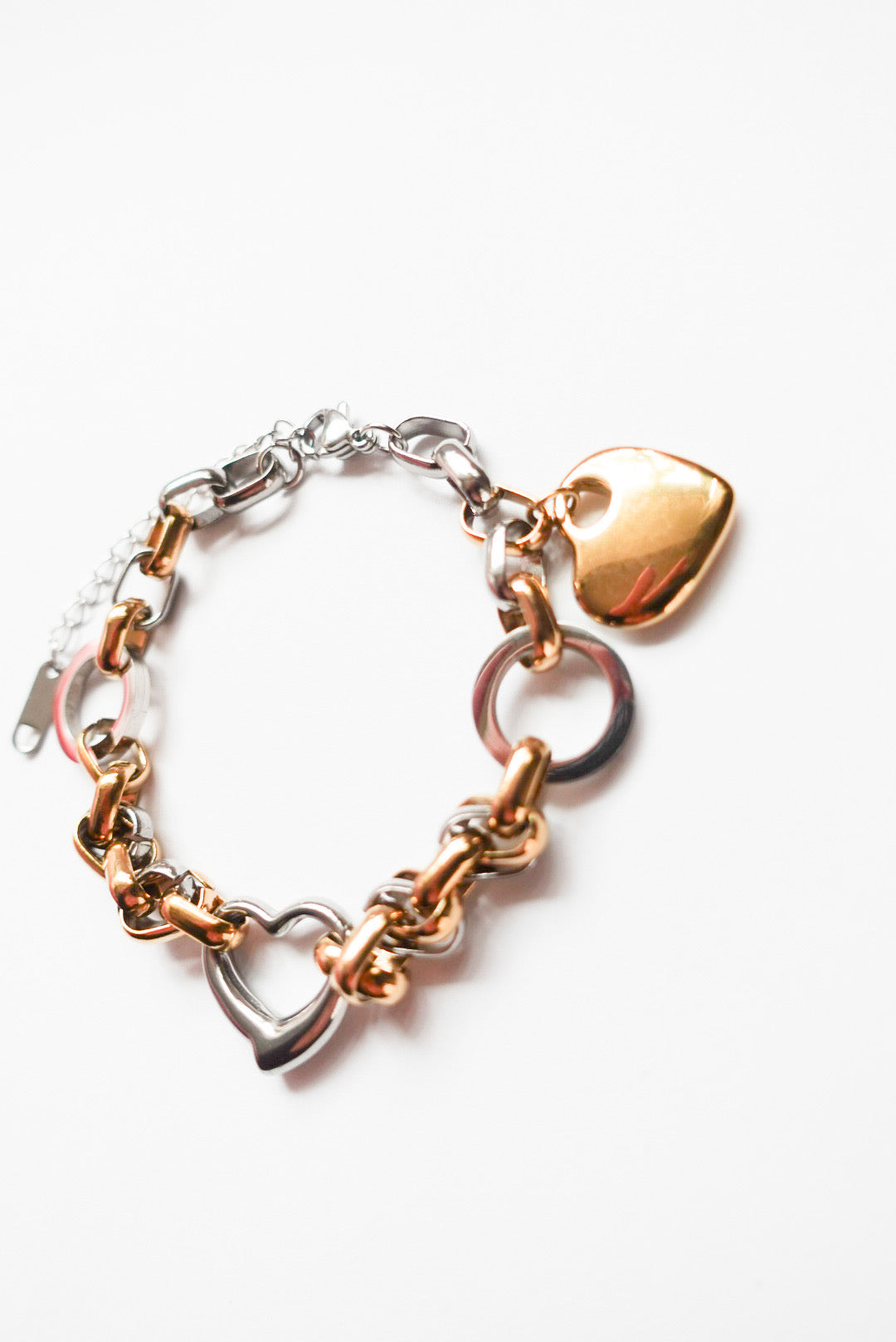 Mixed Chain Heart Bracelet