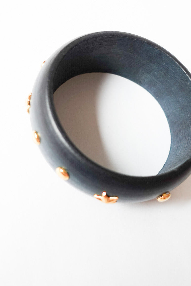 Star Stud Black Bangle