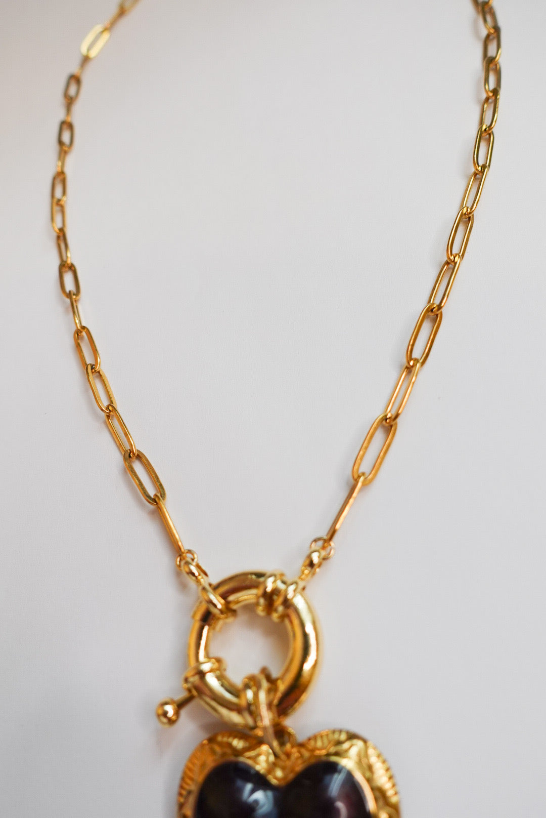 Bold Heart Lock Necklace