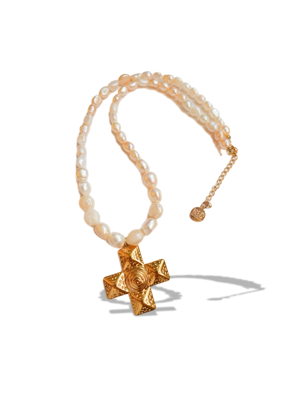 Luxe Pearl Cross Necklace
