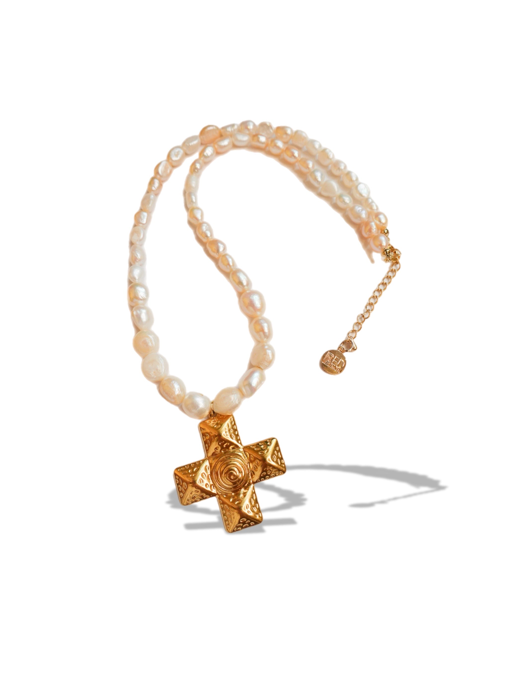 Luxe Pearl Cross Necklace