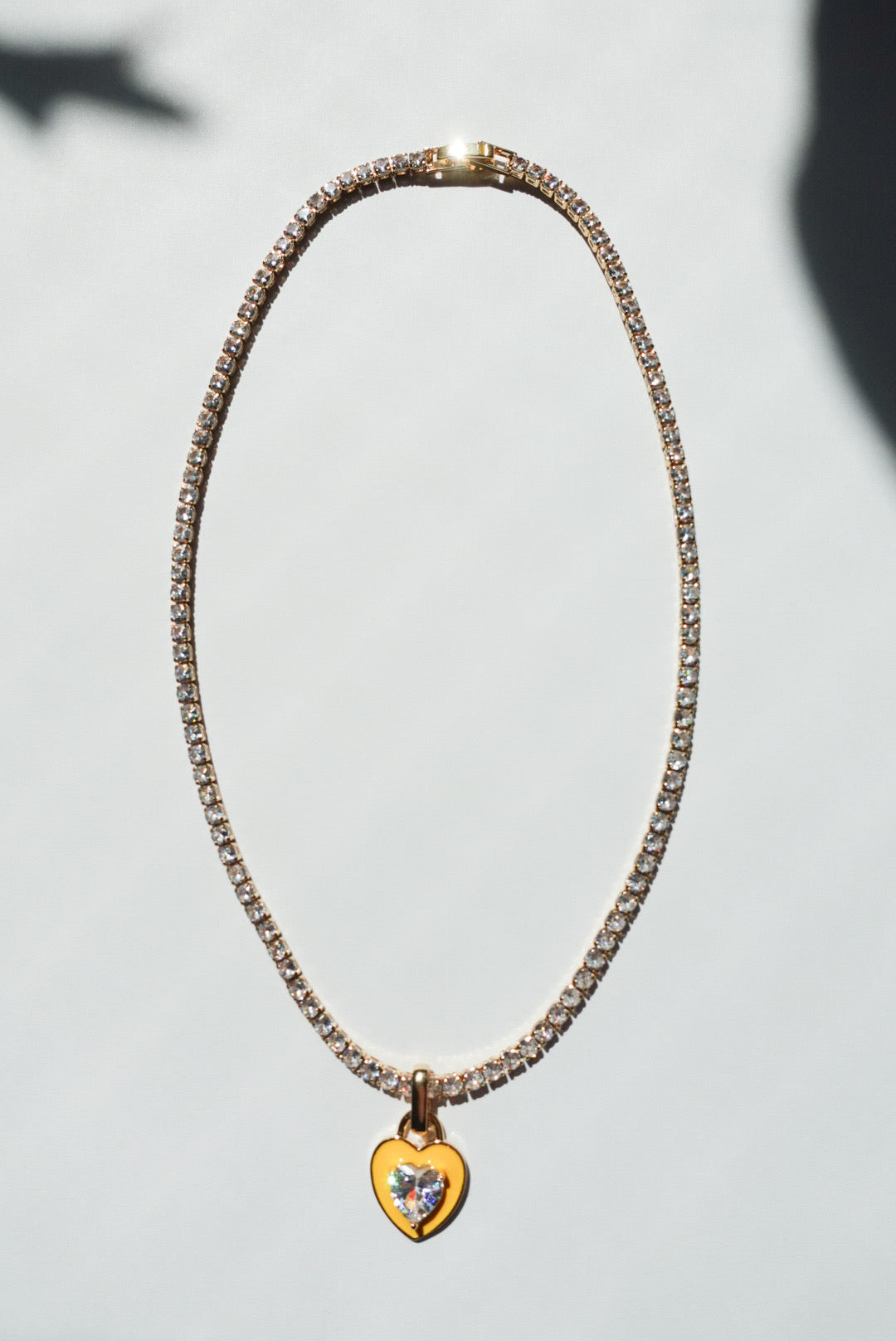 Heart Crystal Necklace(Yellow)