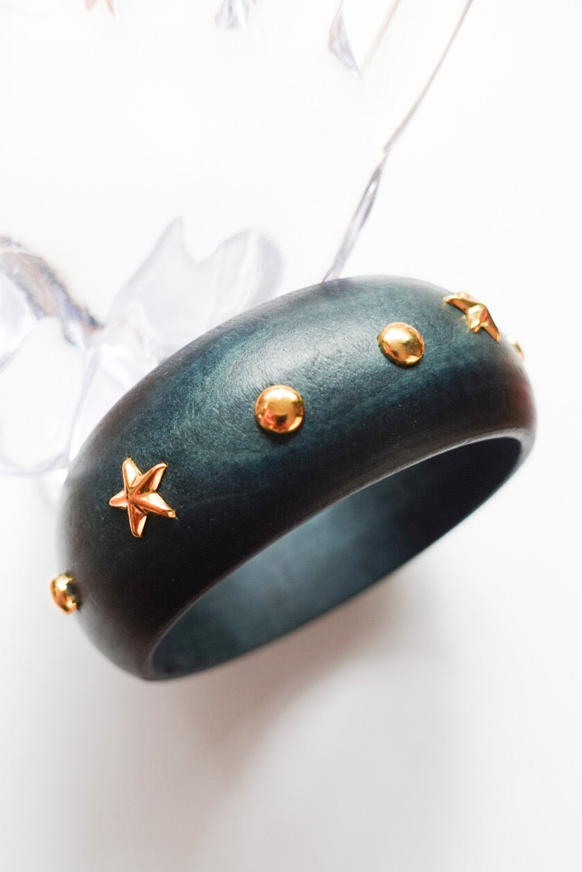 Star Stud Black Bangle