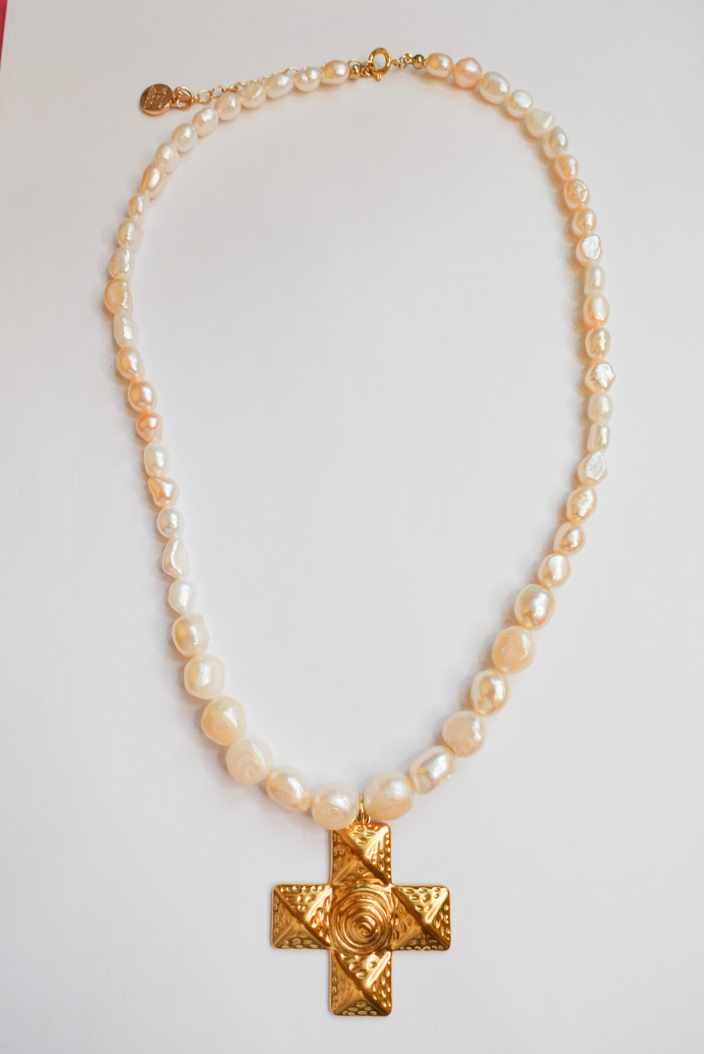 Luxe Pearl Cross Necklace