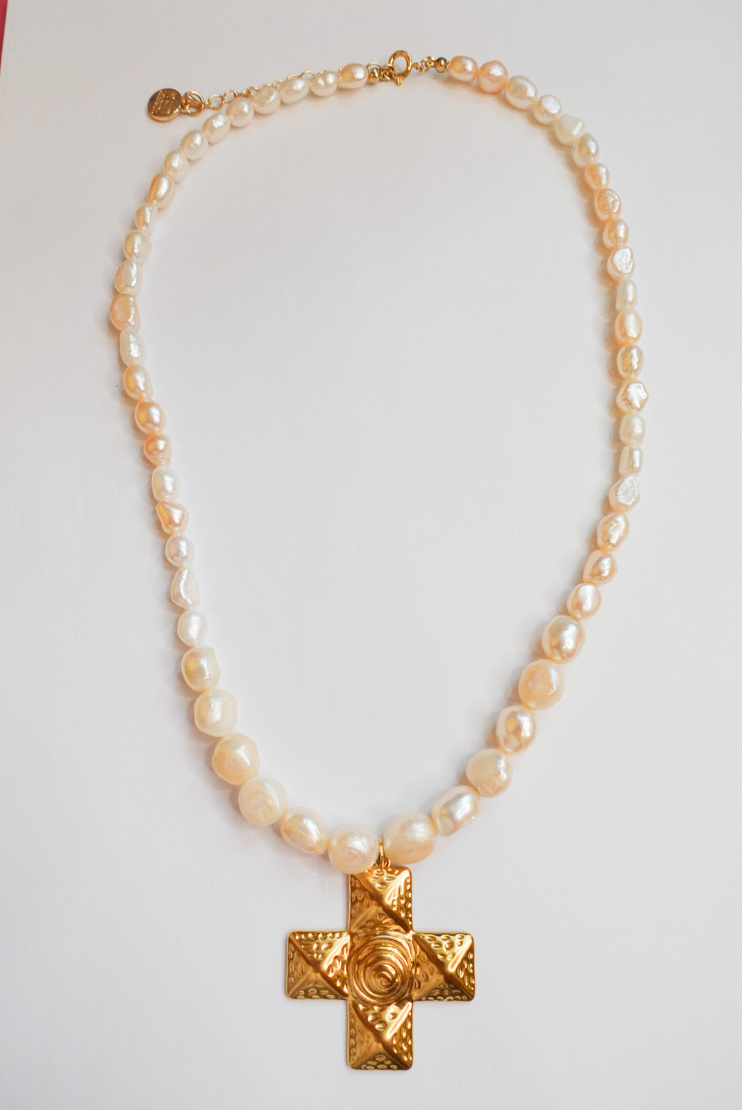 Luxe Pearl Cross Necklace