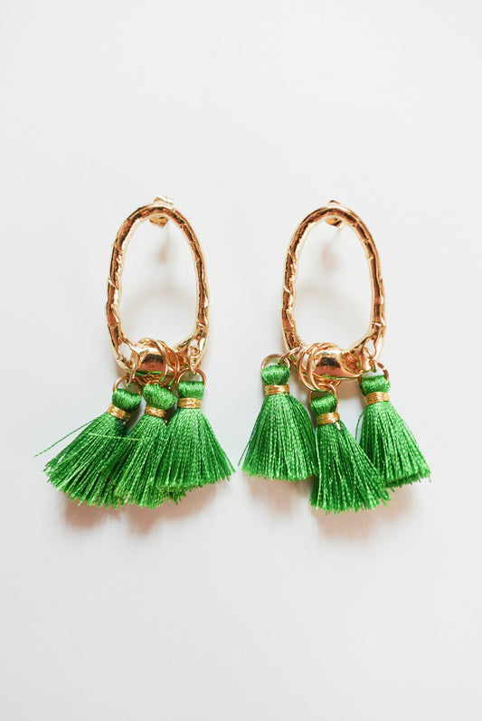 Lucky Green Tassel Hoop