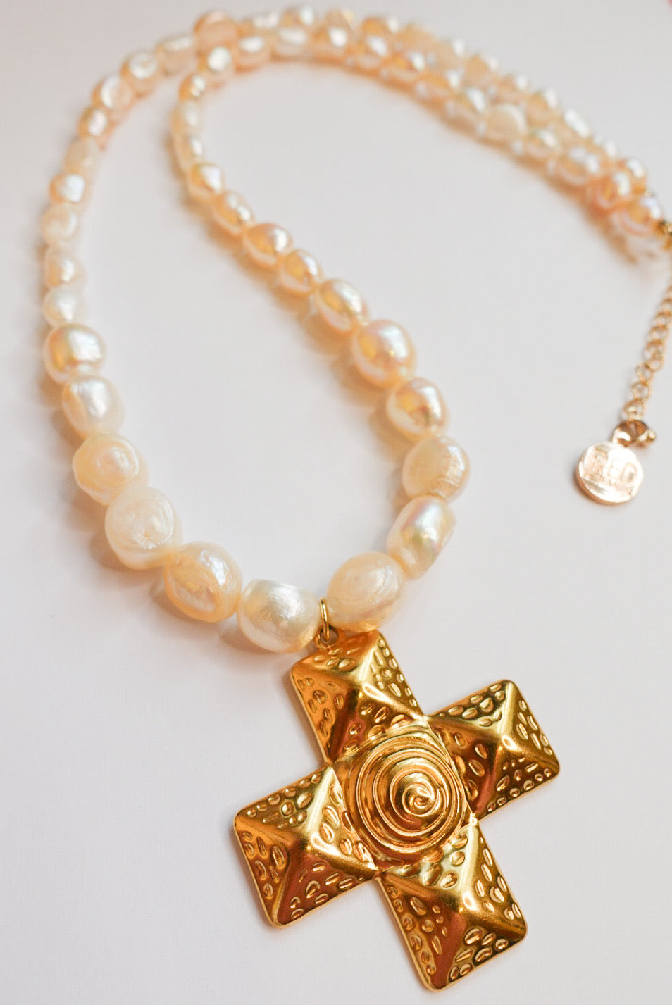 Luxe Pearl Cross Necklace