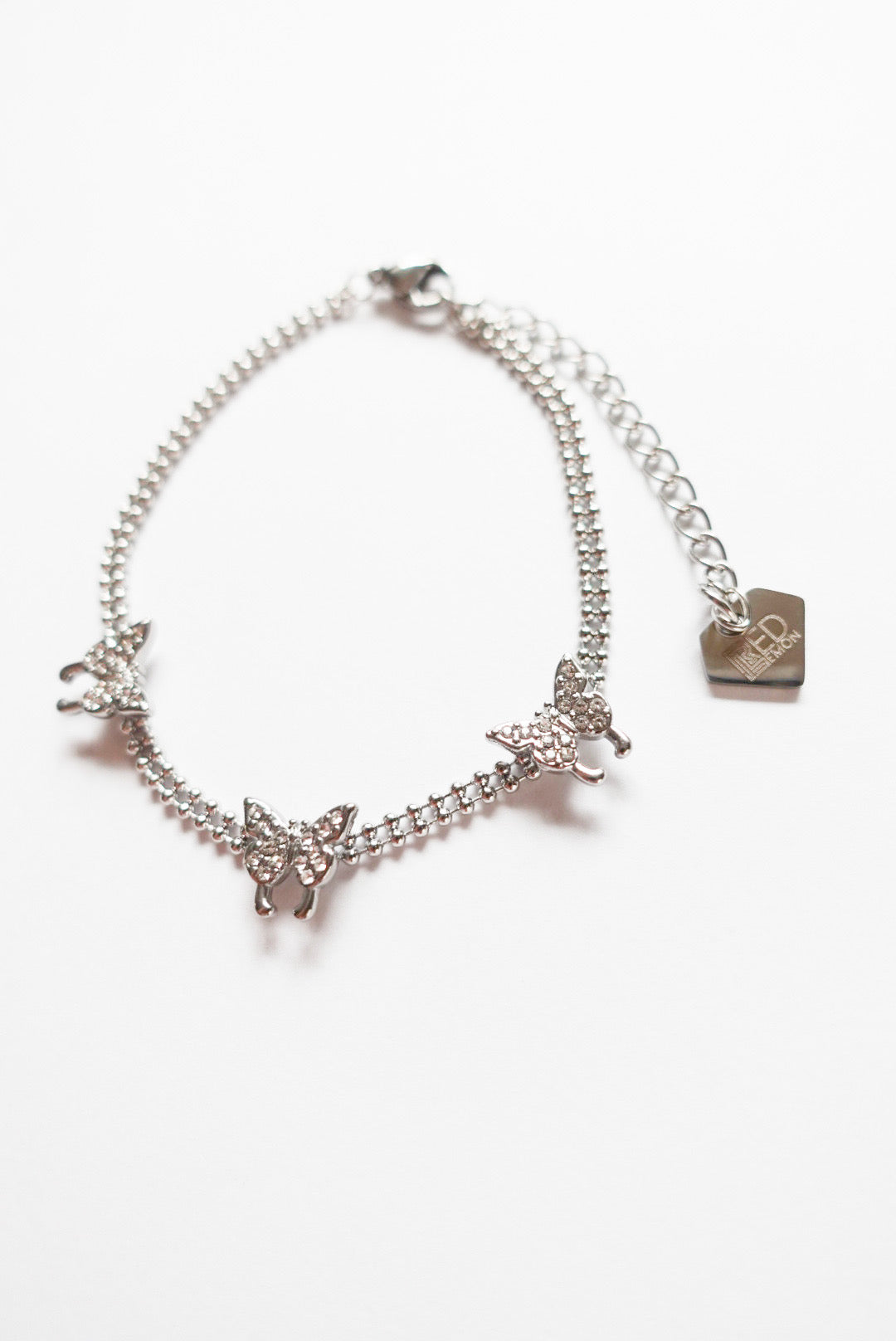 Tiny Butterfly Bracelet / Silver