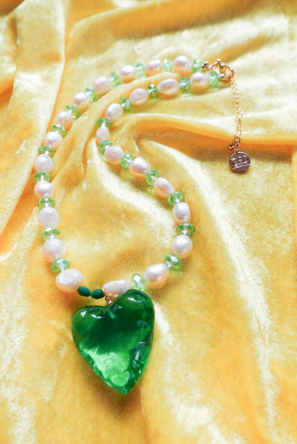 【★30%OFF★】Green Heart Necklace No.2