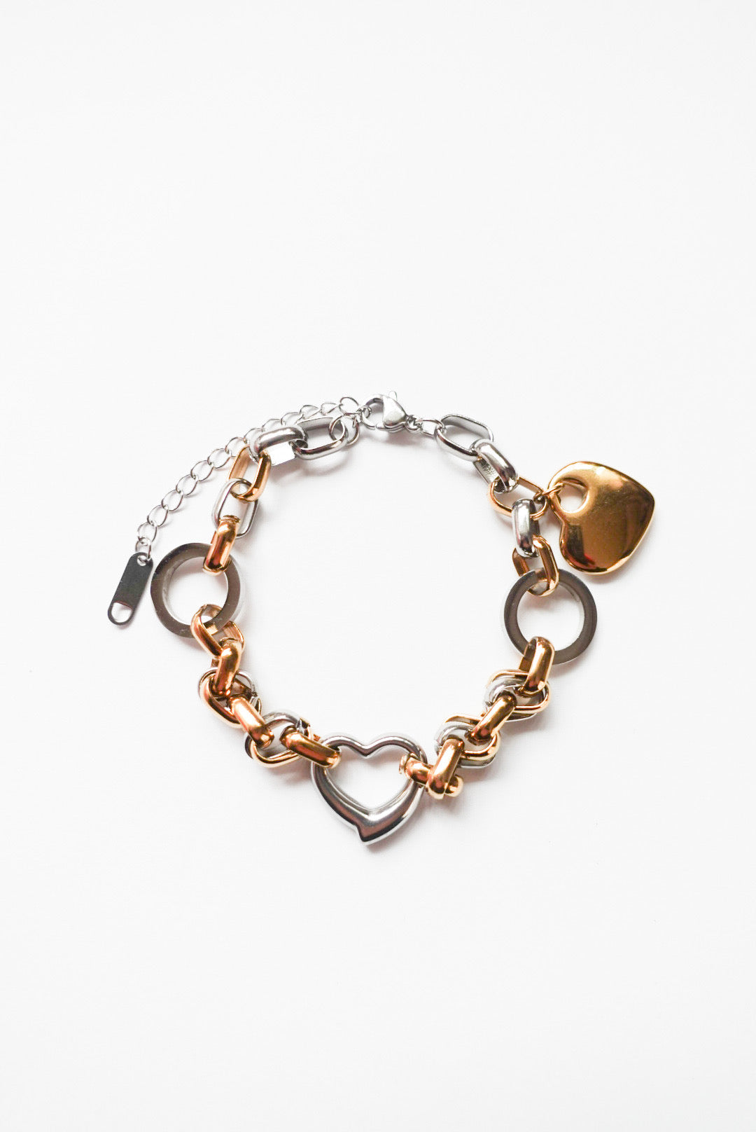 Mixed Chain Heart Bracelet