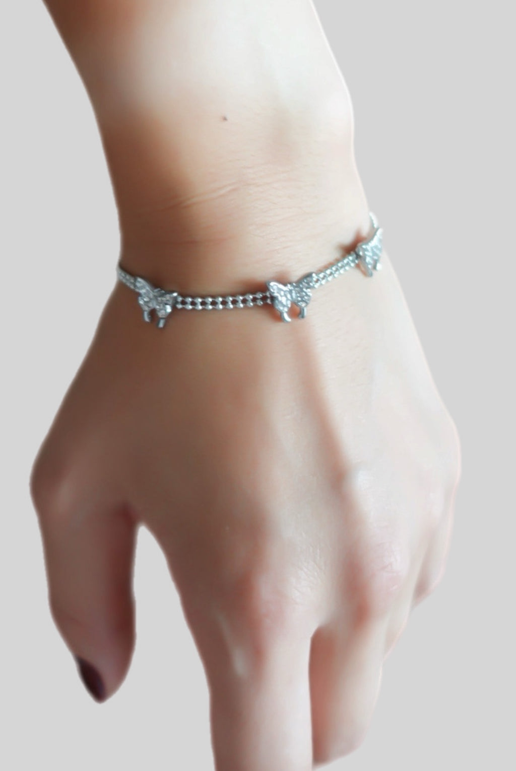 Tiny Butterfly Bracelet / Silver