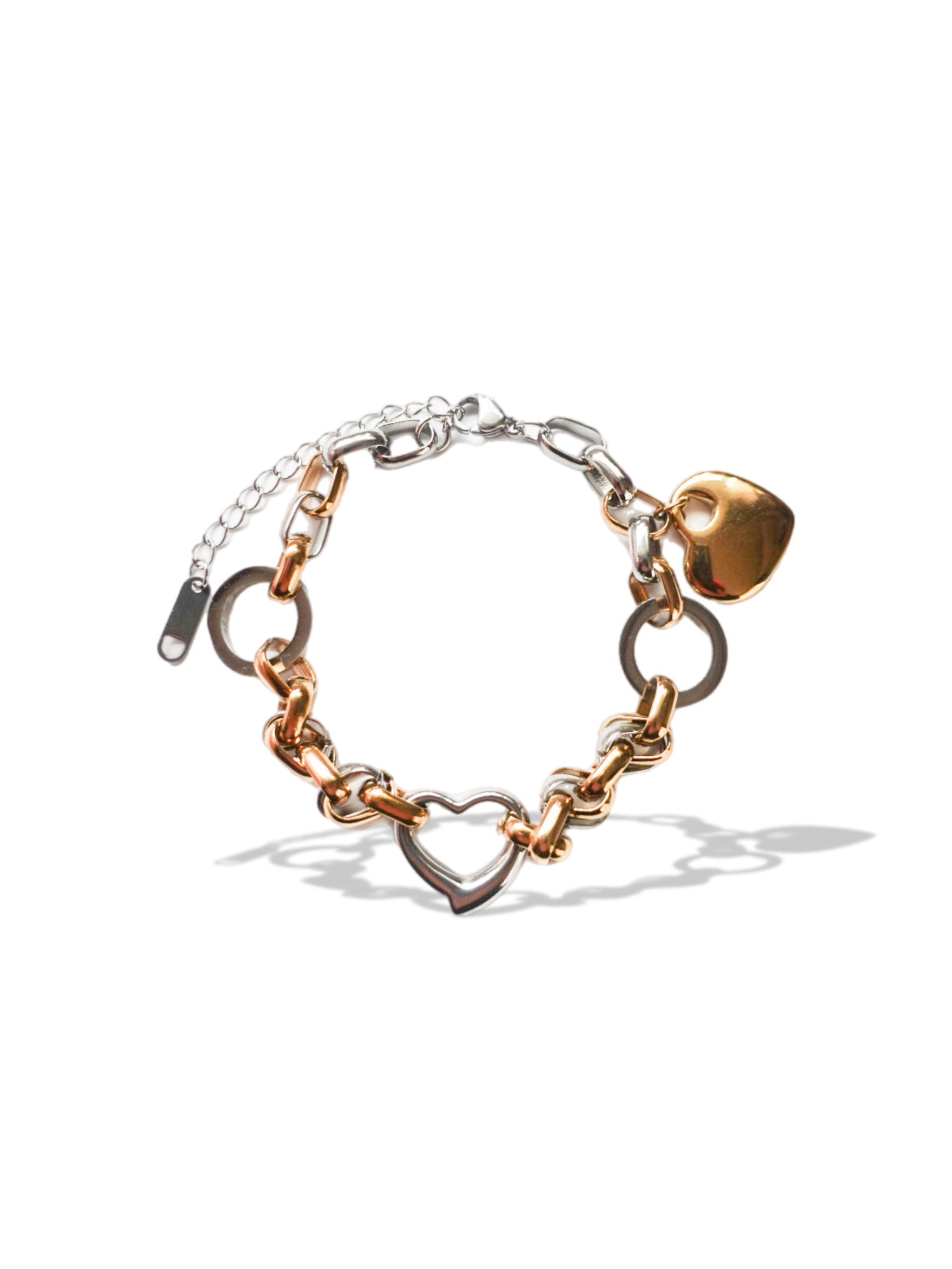 Mixed Chain Heart Bracelet