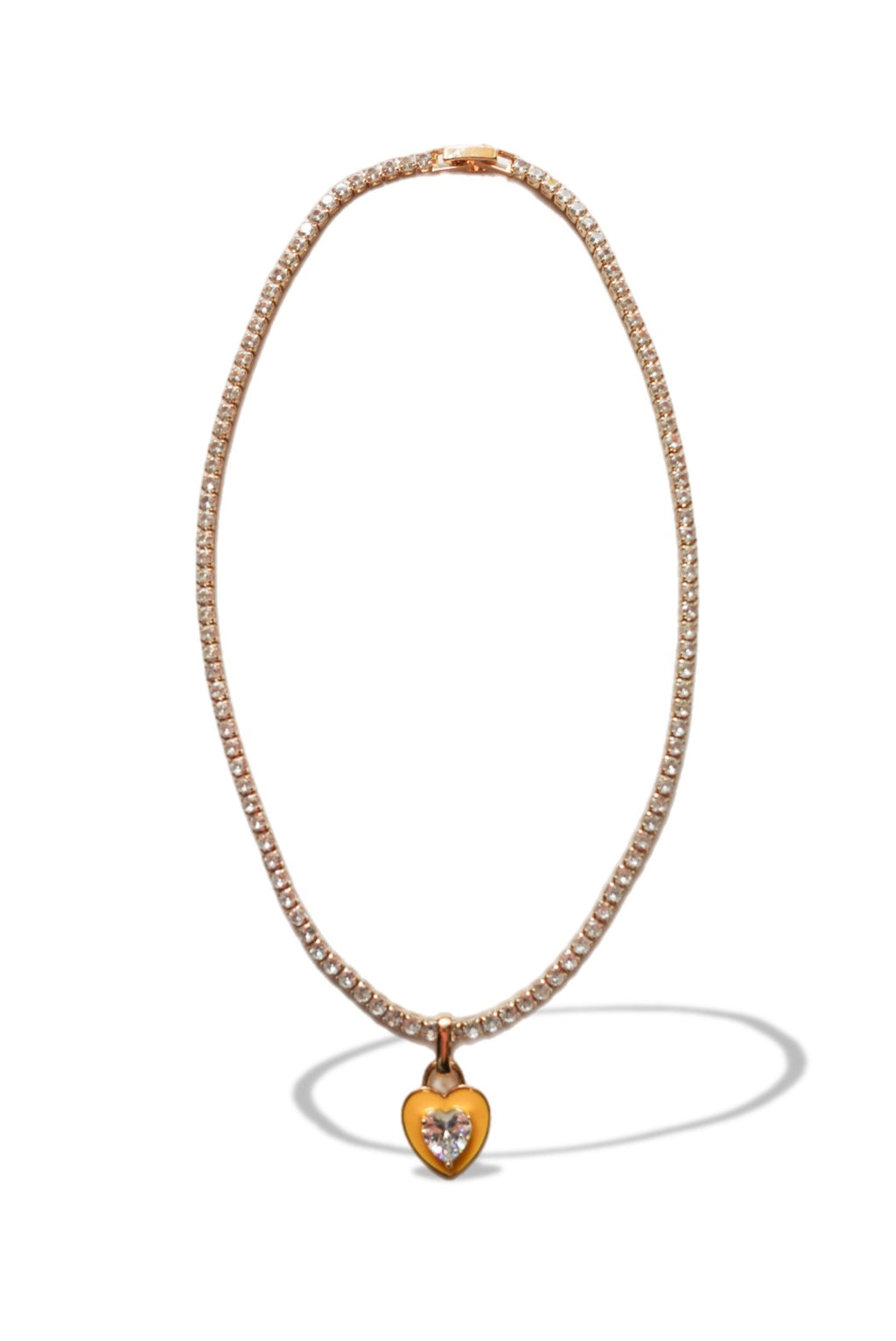 Heart Crystal Necklace(Yellow)