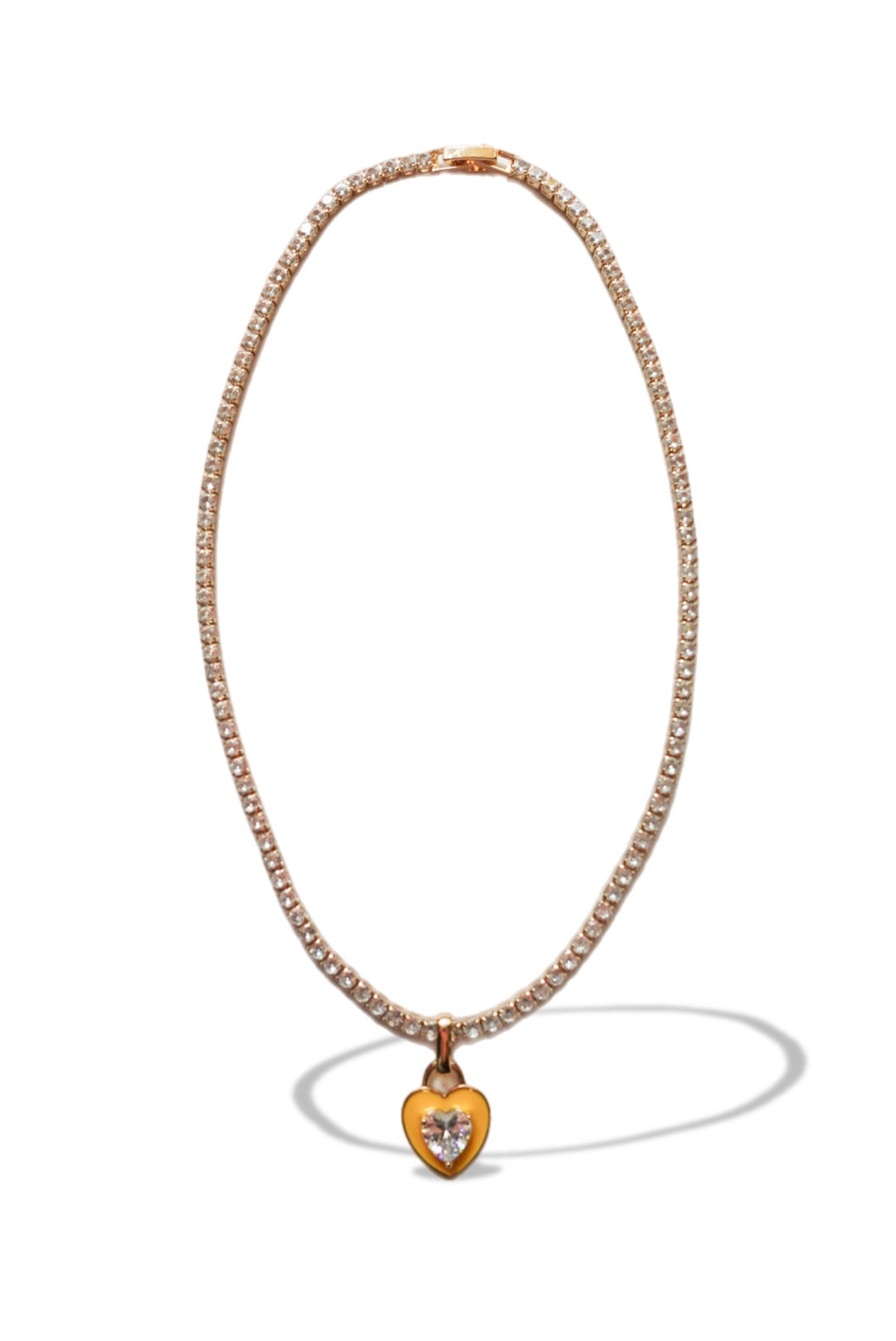 Heart Crystal Necklace(Yellow)