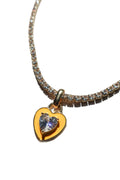 Heart Crystal Necklace(Yellow)
