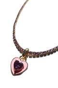 Heart Crystal Necklace(Pink)
