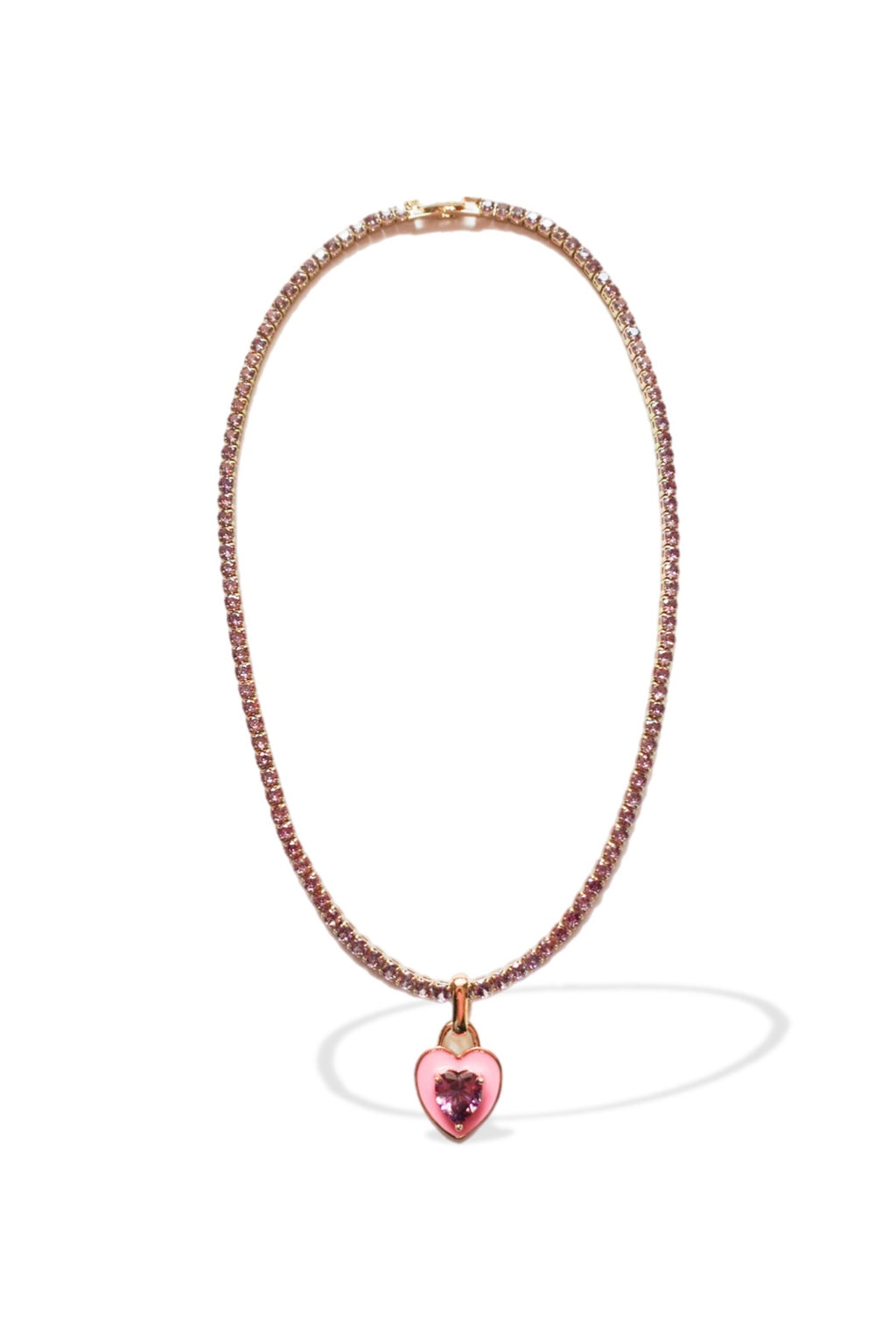 Heart Crystal Necklace(Pink)