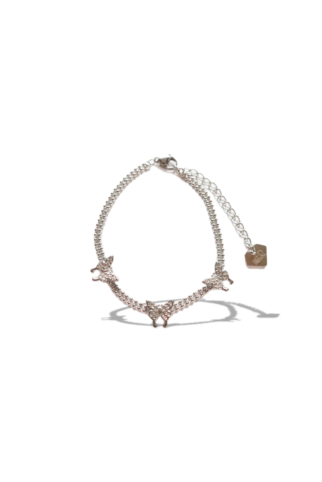 Tiny Butterfly Bracelet / Silver