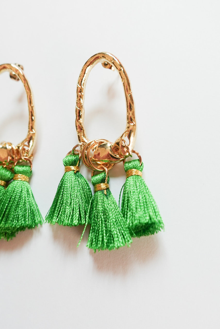 Lucky Green Tassel Hoop