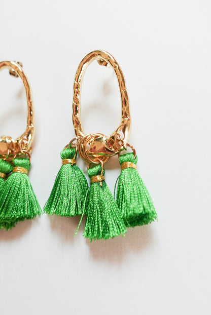 Lucky Green Tassel Hoop