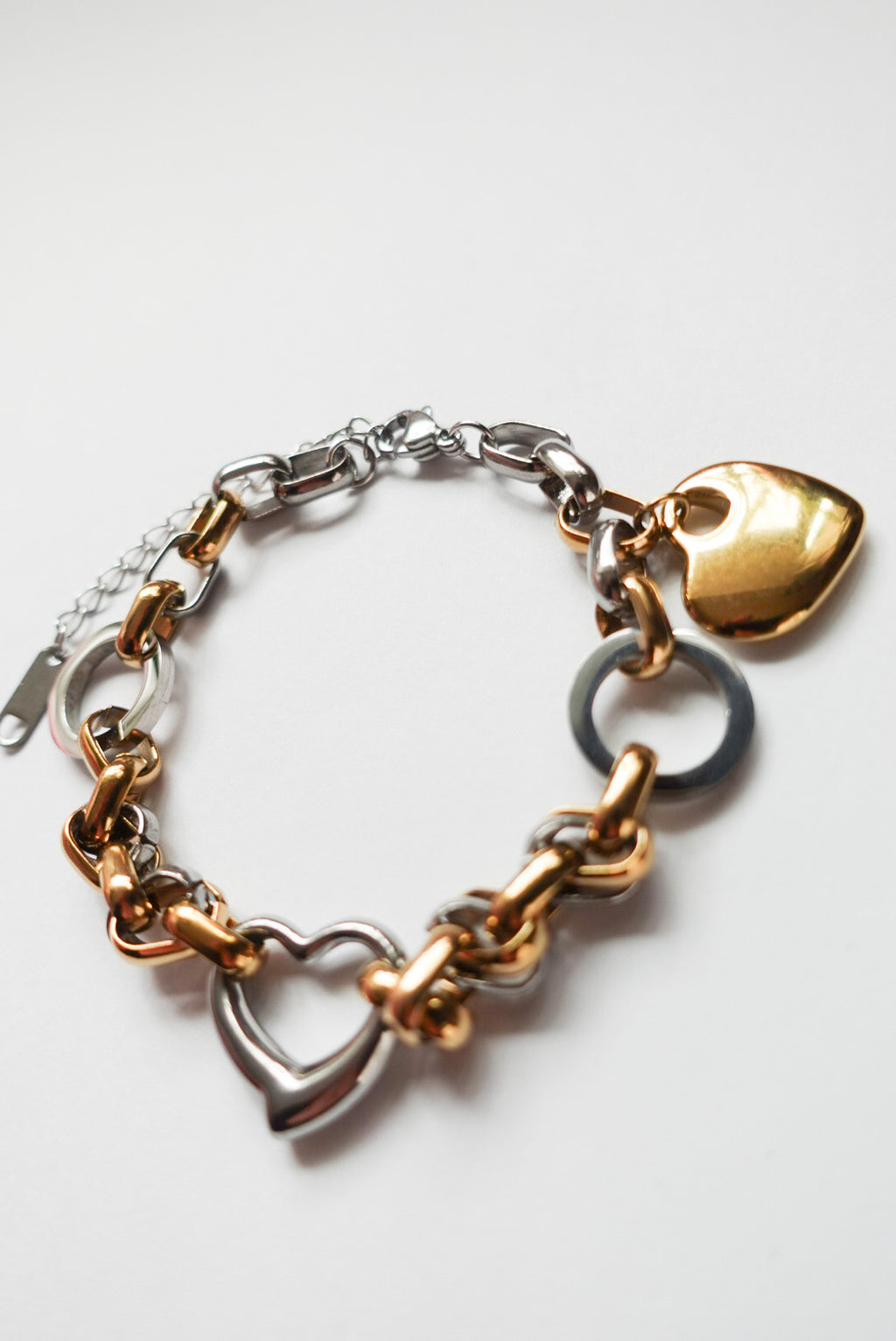Mixed Chain Heart Bracelet