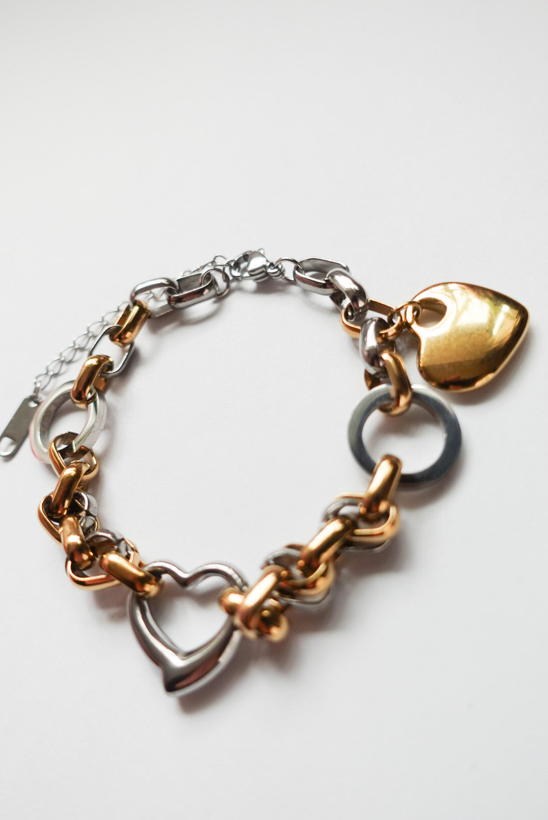 Mixed Chain Heart Bracelet