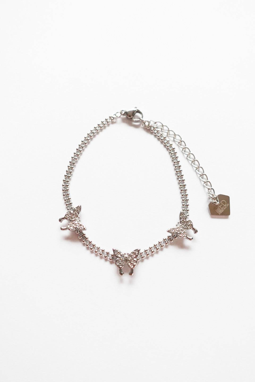 Tiny Butterfly Bracelet / Silver