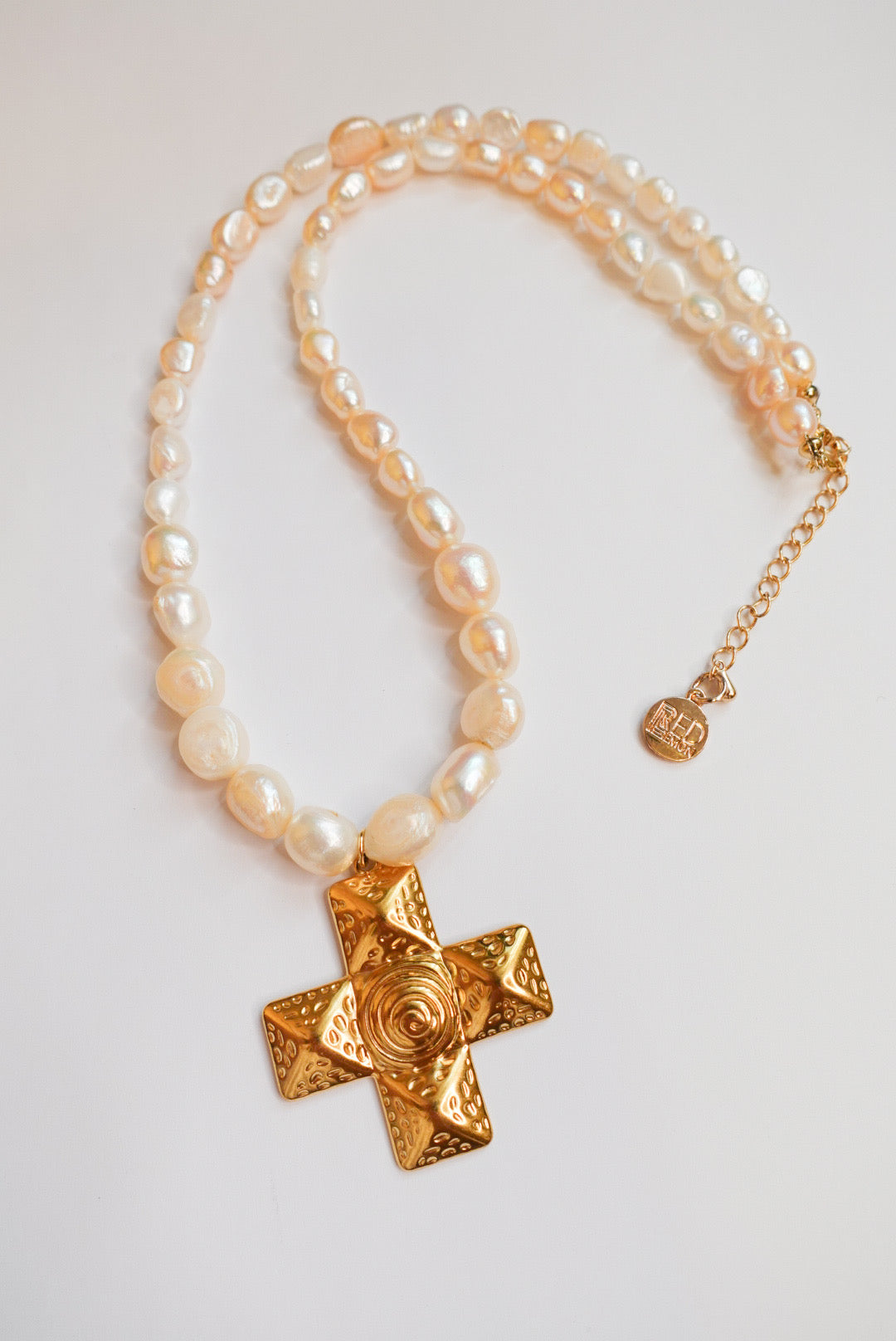 Luxe Pearl Cross Necklace