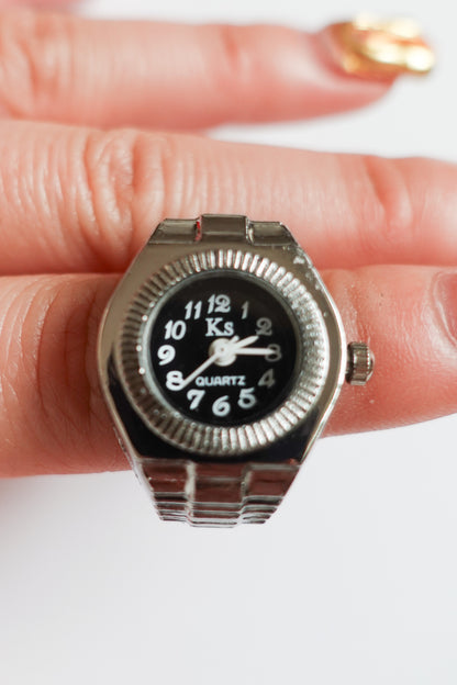 Silver×Black Ring Watch