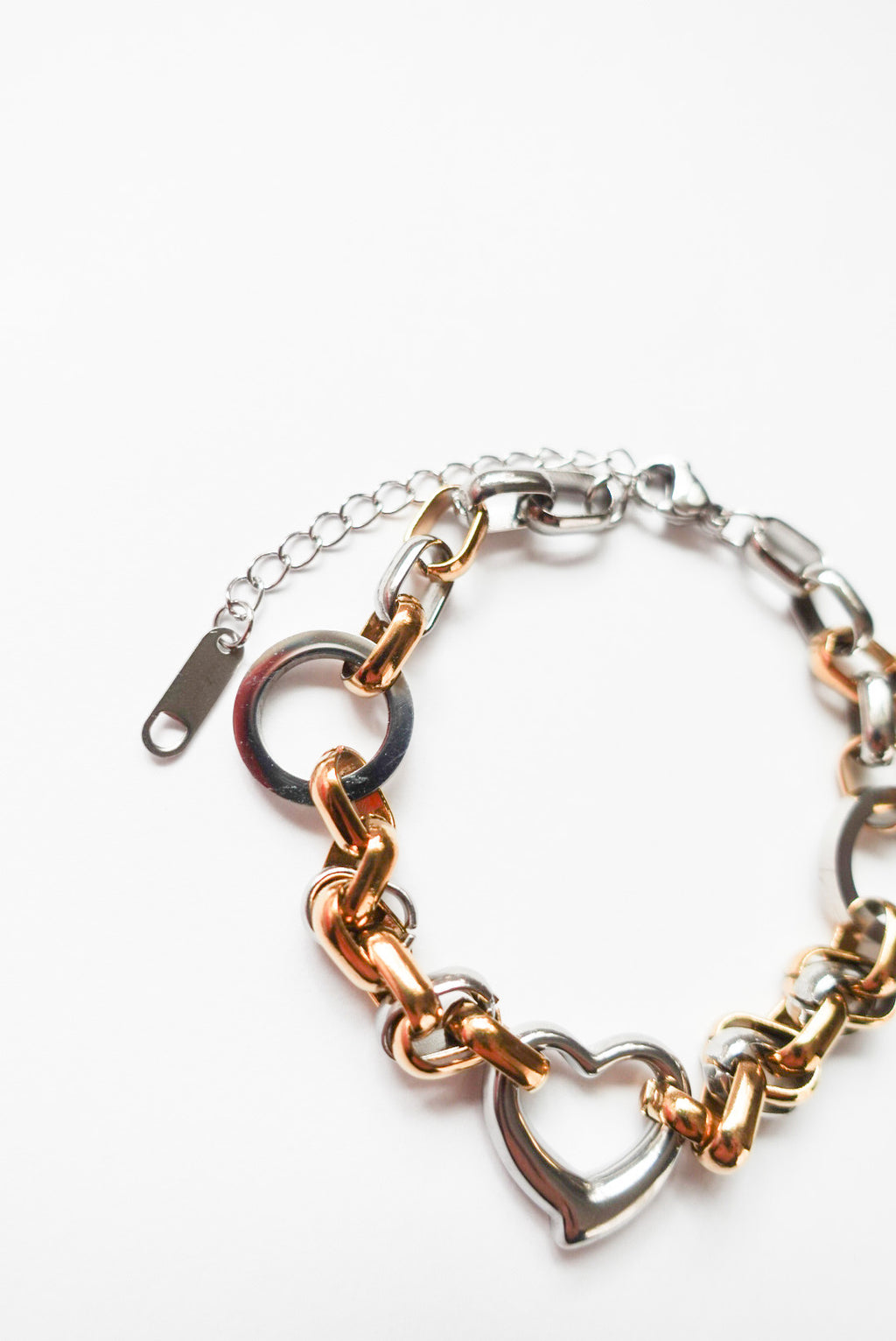 Mixed Chain Heart Bracelet