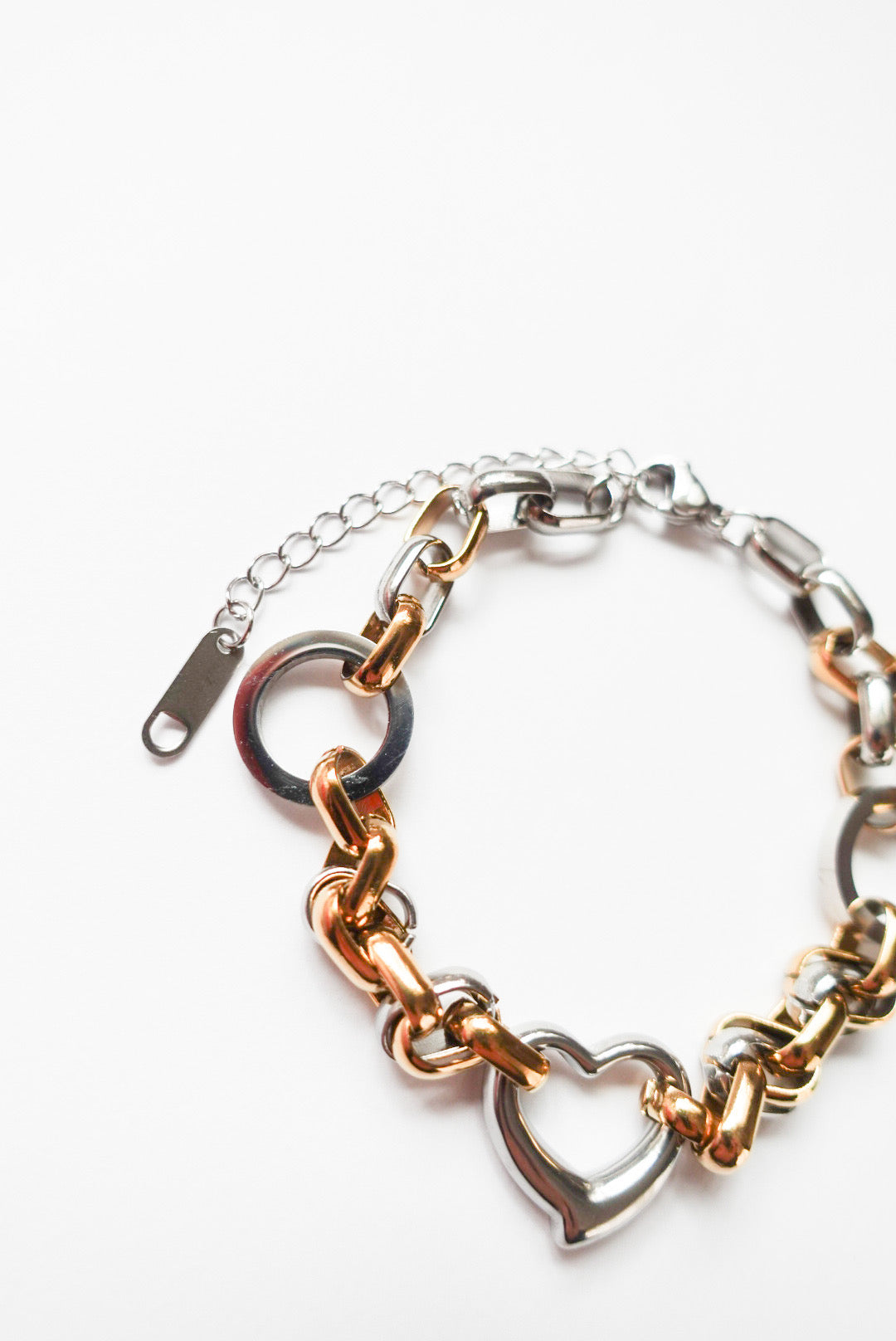 Mixed Chain Heart Bracelet