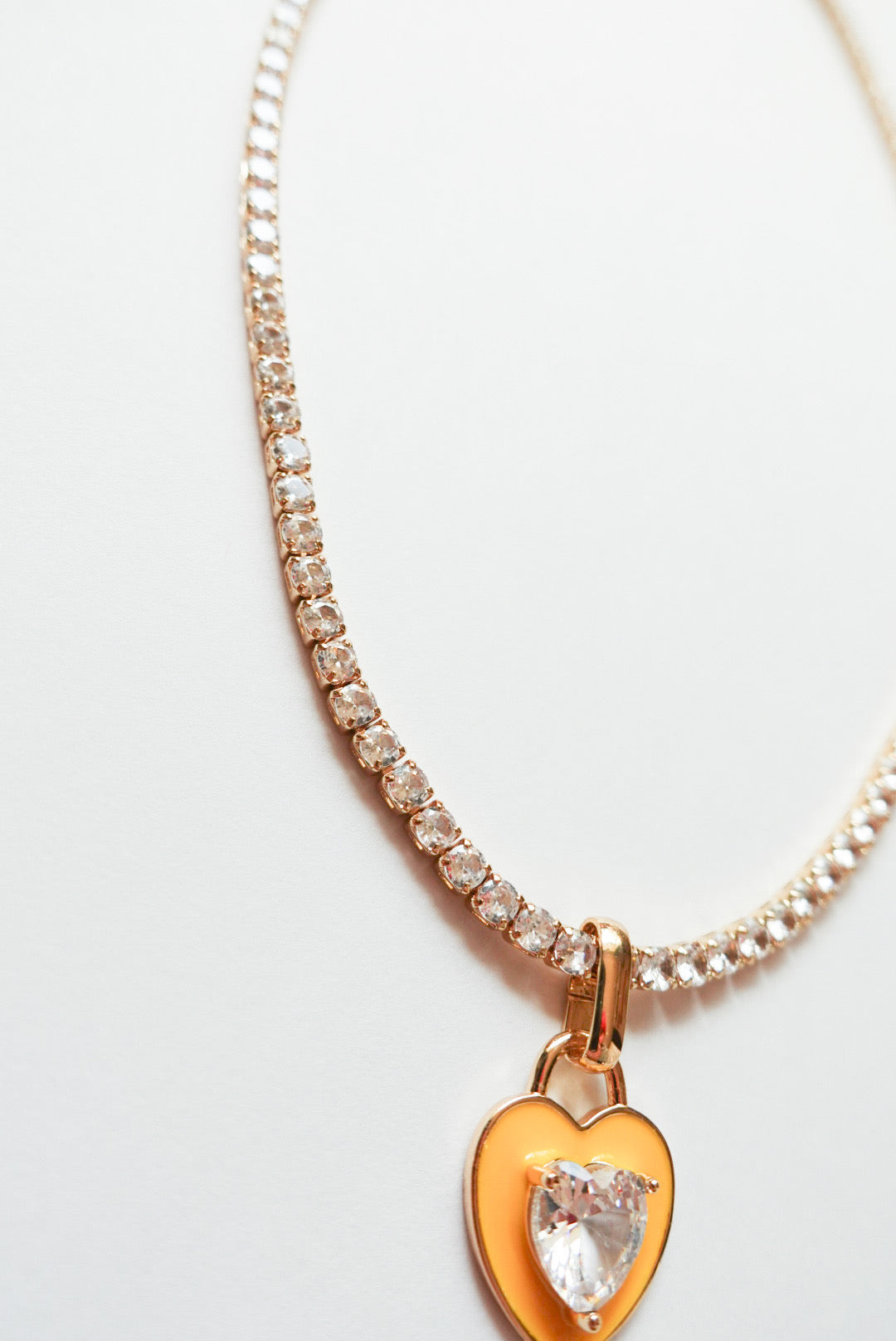 Heart Crystal Necklace(Yellow)