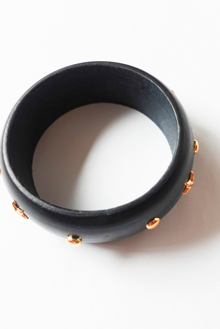 Star Stud Black Bangle